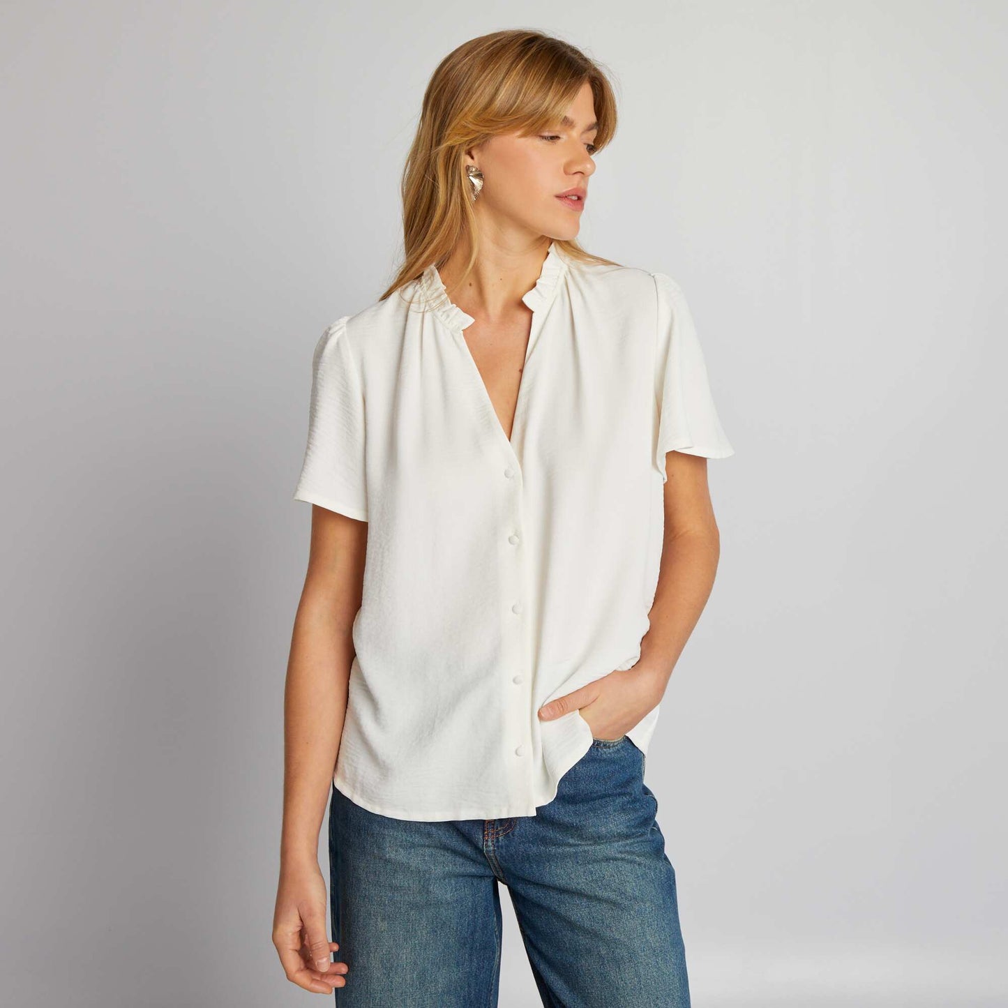 Flowing blouse WHITE