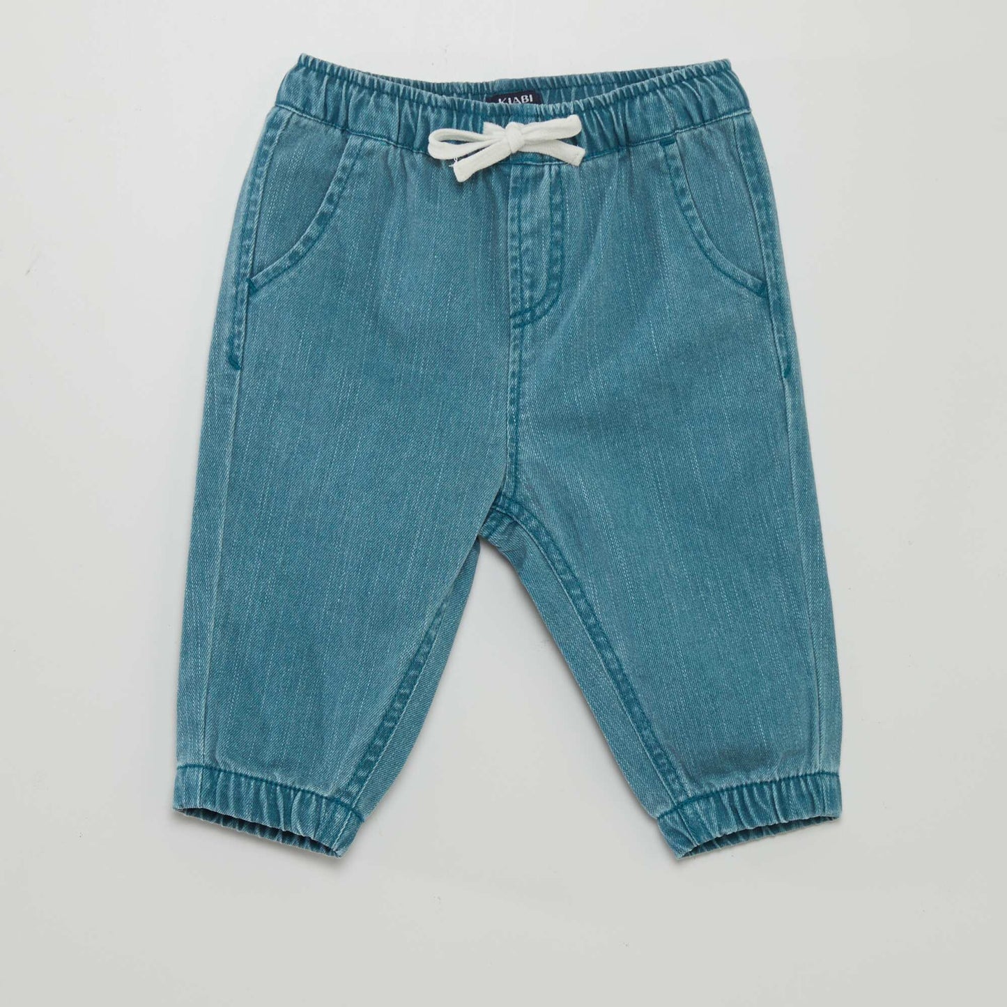 Denim paperbag trousers BLUE