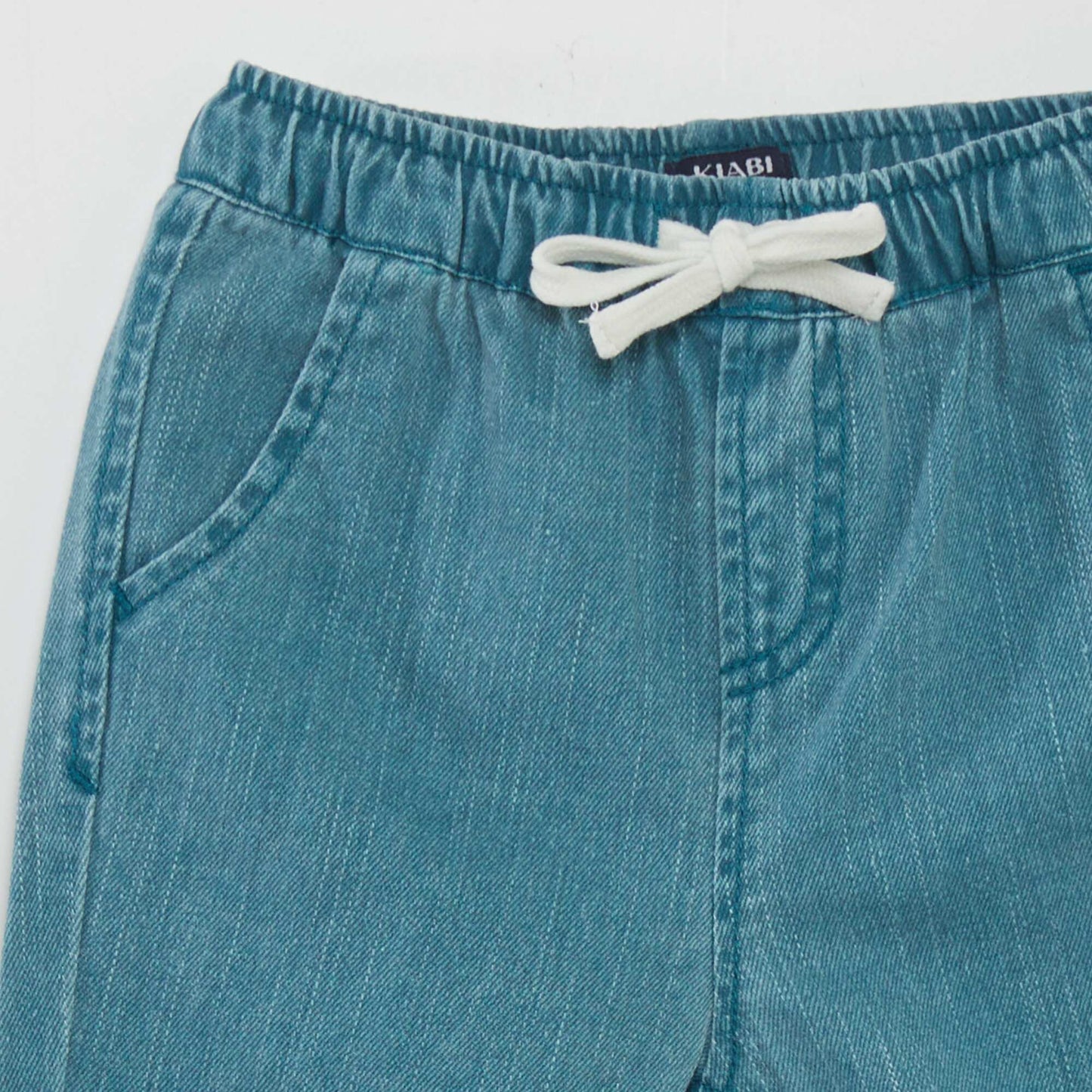 Denim paperbag trousers BLUE