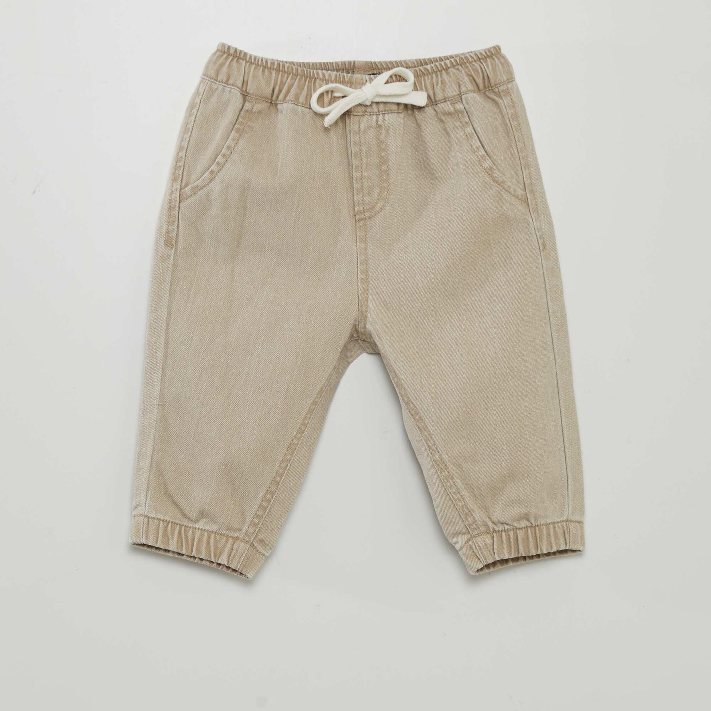 Denim paperbag trousers BEIGE