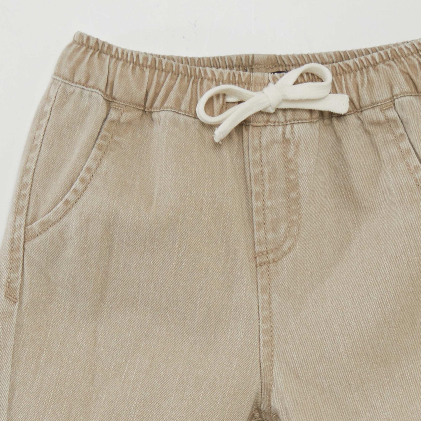 Denim paperbag trousers BEIGE