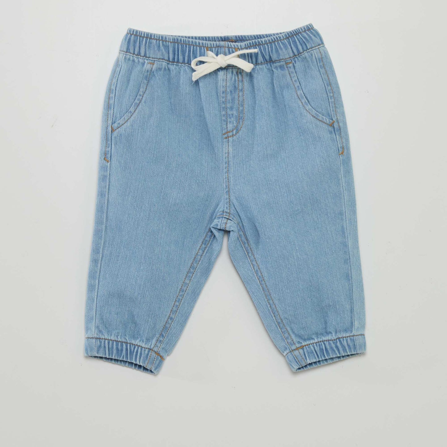 Denim paperbag trousers BLUE