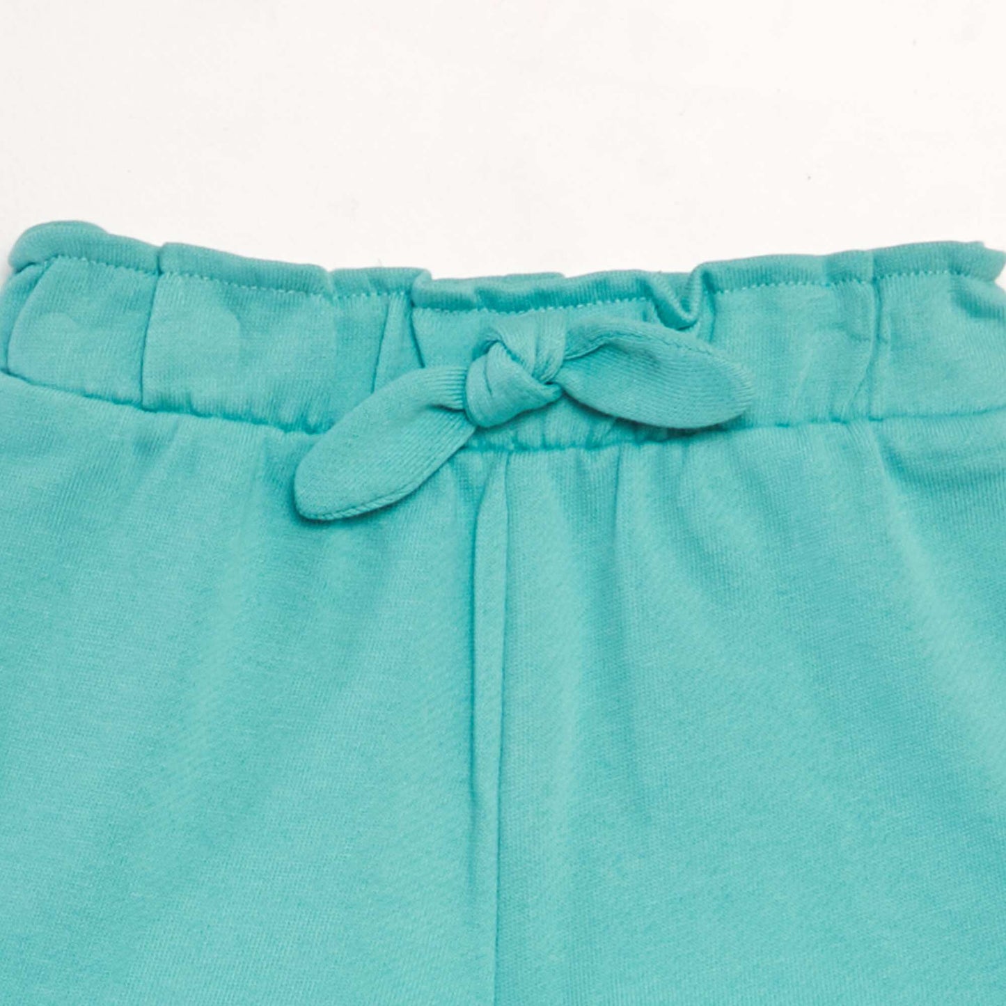 Sweatshirt fabric shorts with ruffles BLUE