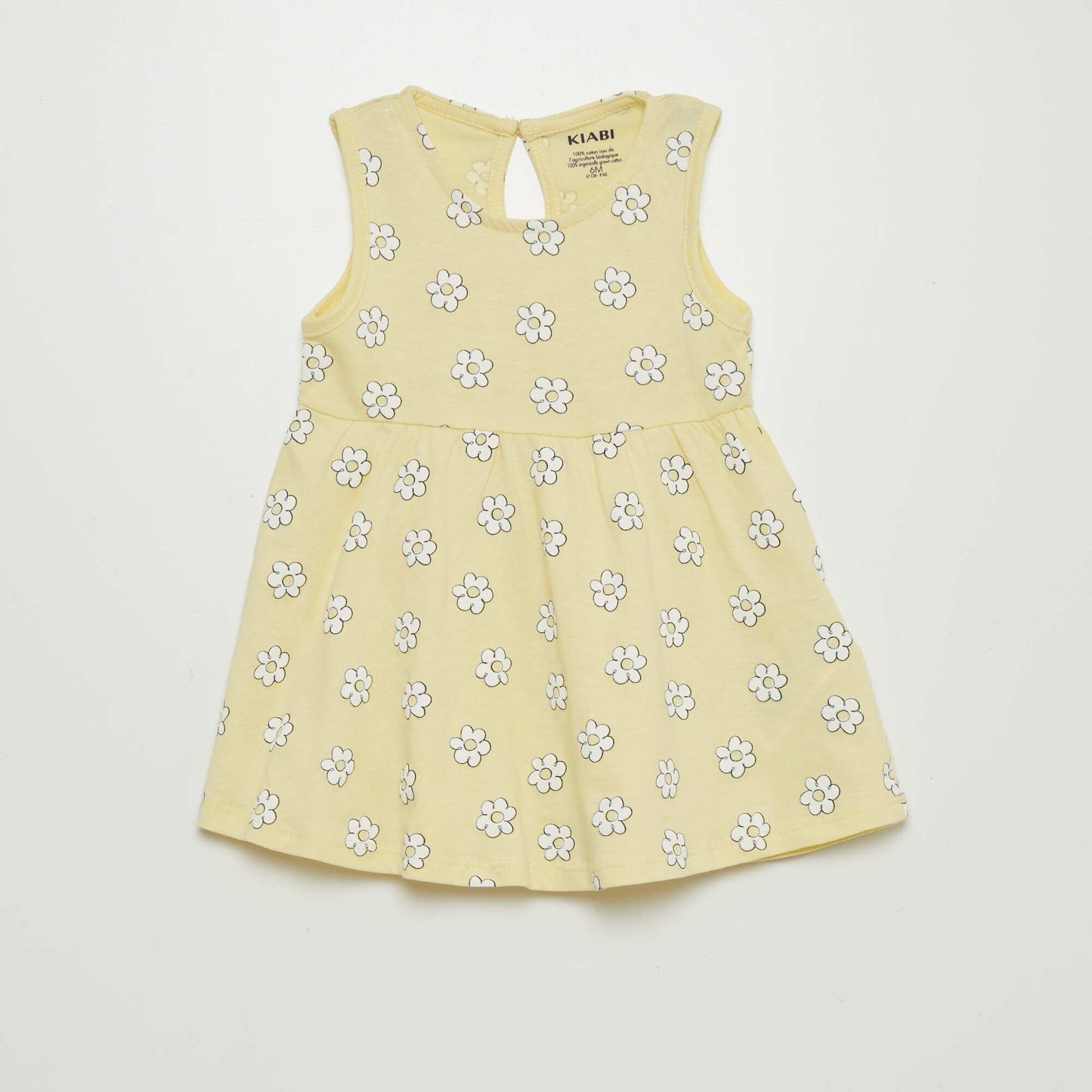 Sleeveless patterned dress YELLOW