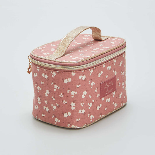 Floral print vanity case PINK