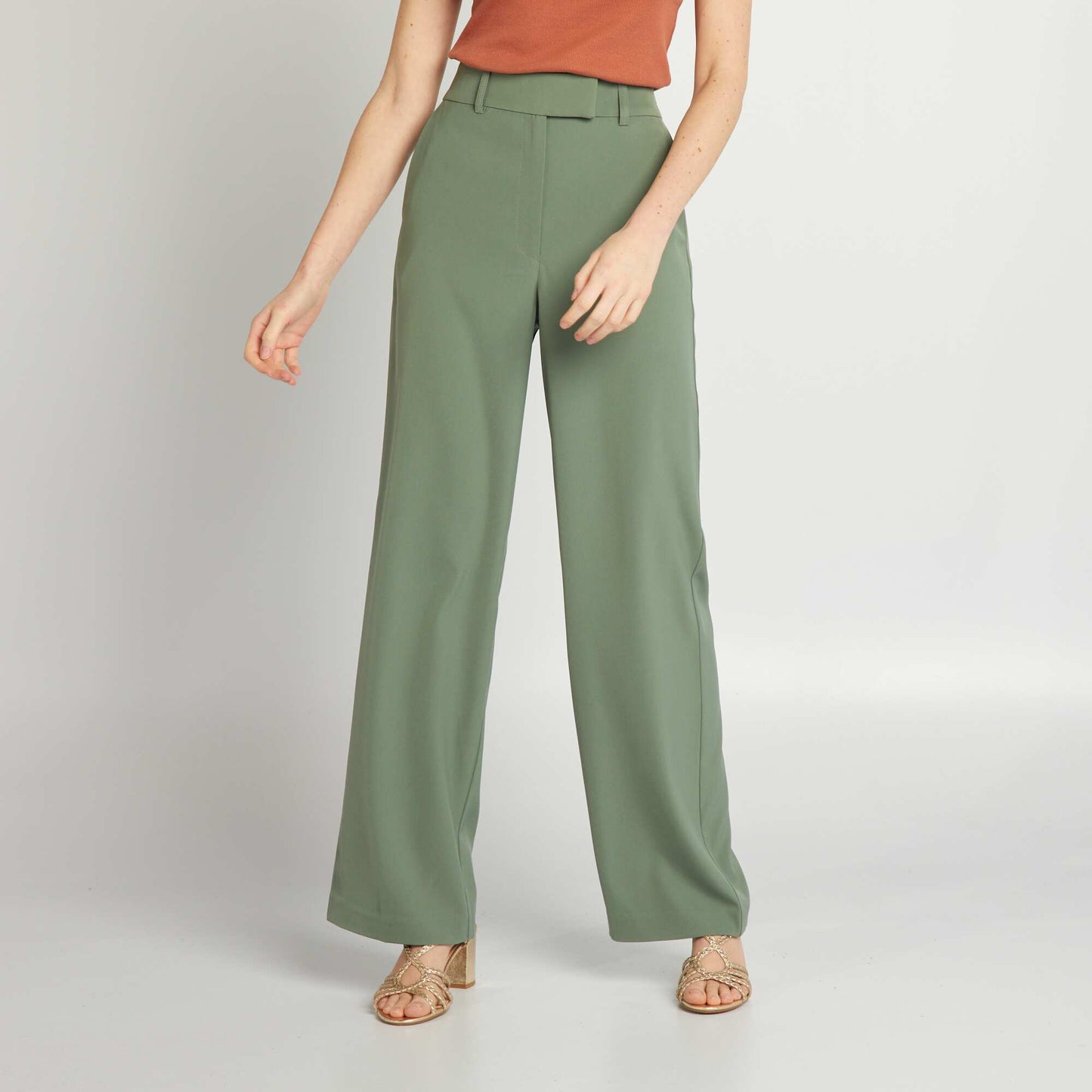 Flowing tailored trousers GREEN