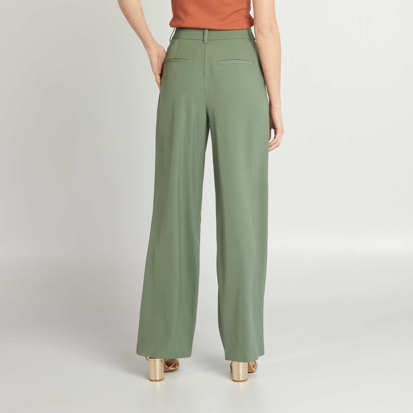 Flowing tailored trousers GREEN