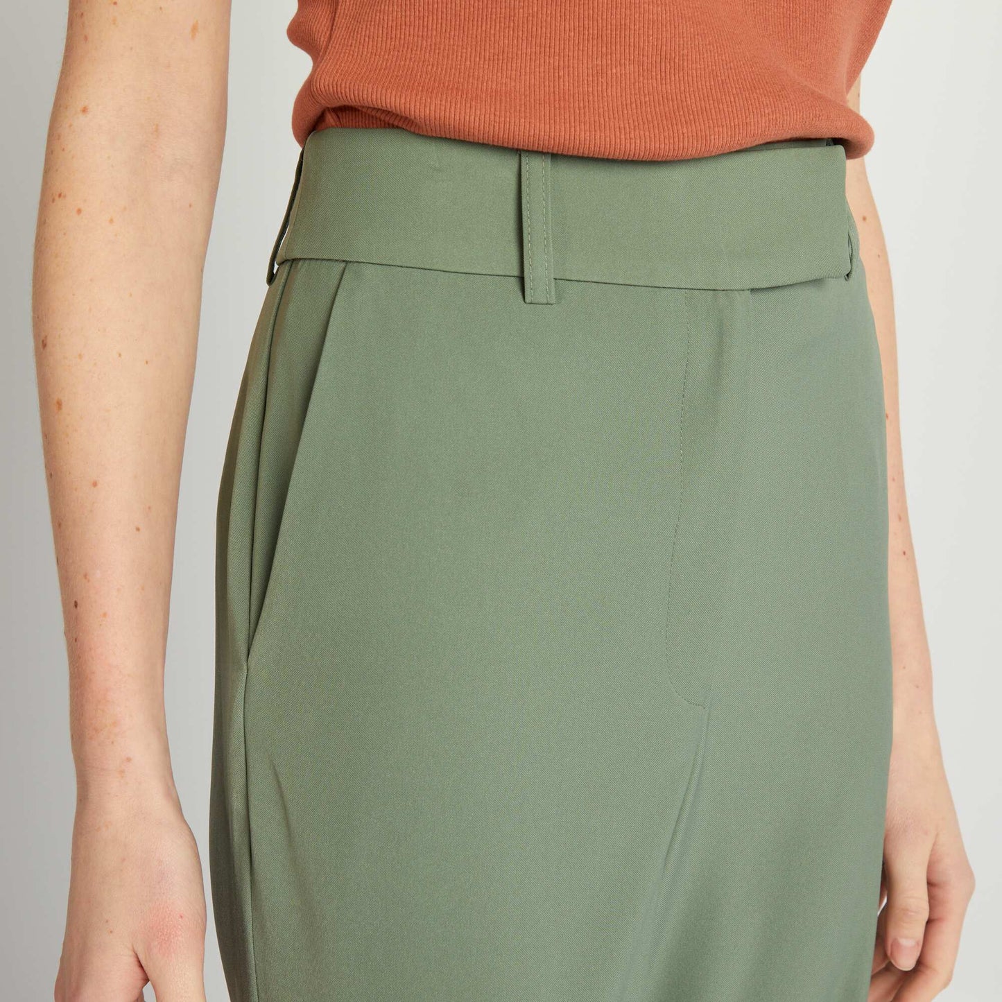 Flowing tailored trousers GREEN