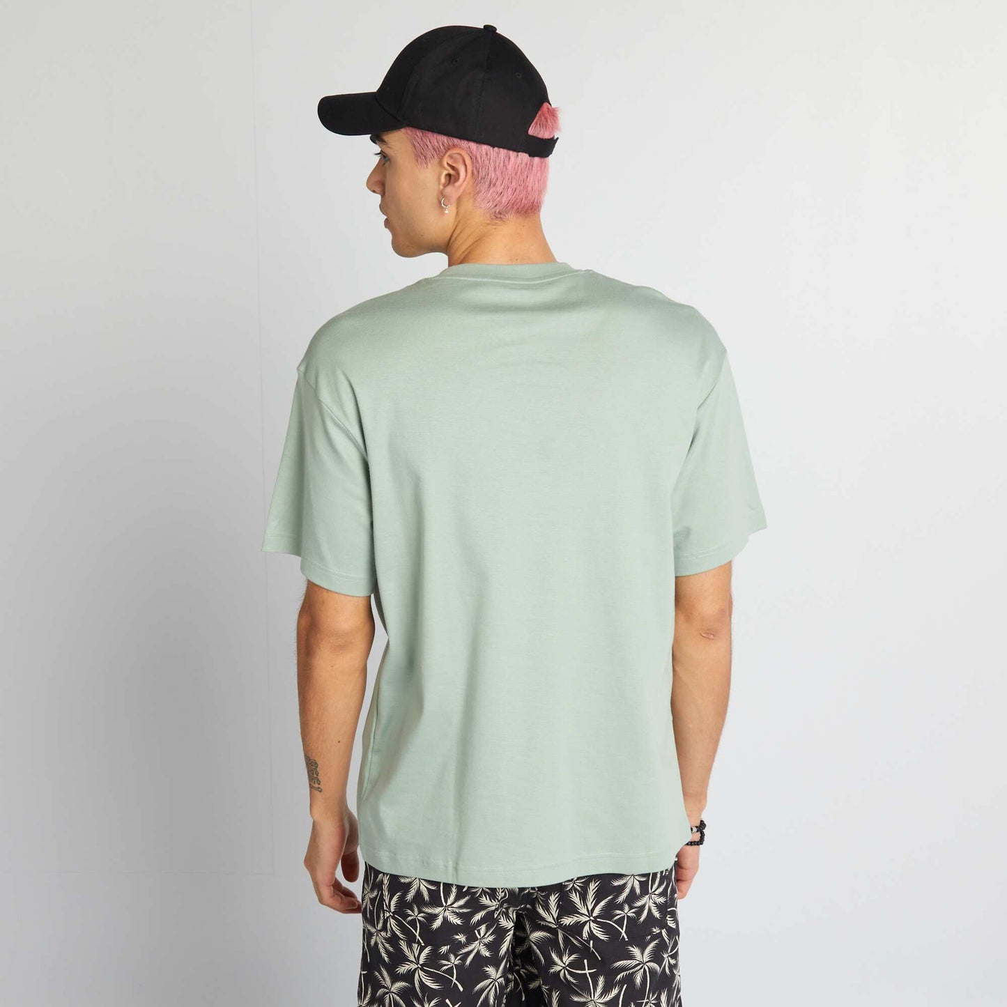 Round neck cotton T-shirt GREEN