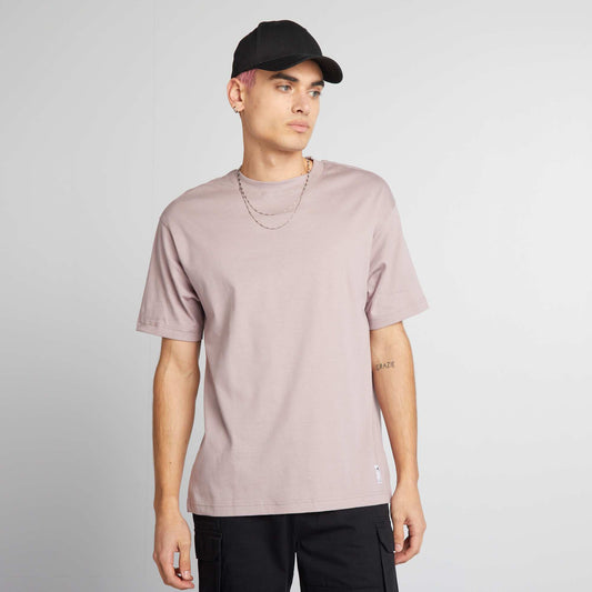 Round neck cotton T-shirt PINK