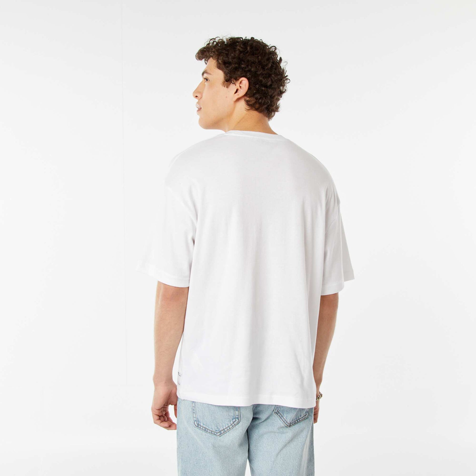 Round neck cotton T-shirt WHITE
