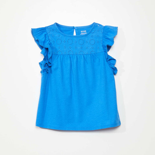 Embroidered T-shirt BLUE