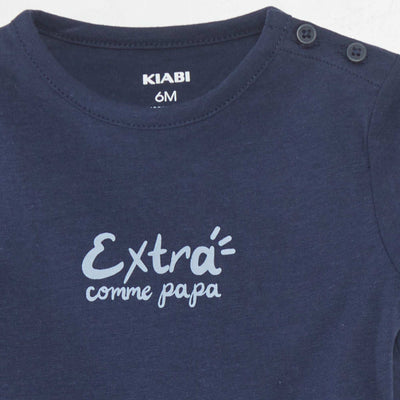 Short-sleeved T-shirt with lettering BLUE