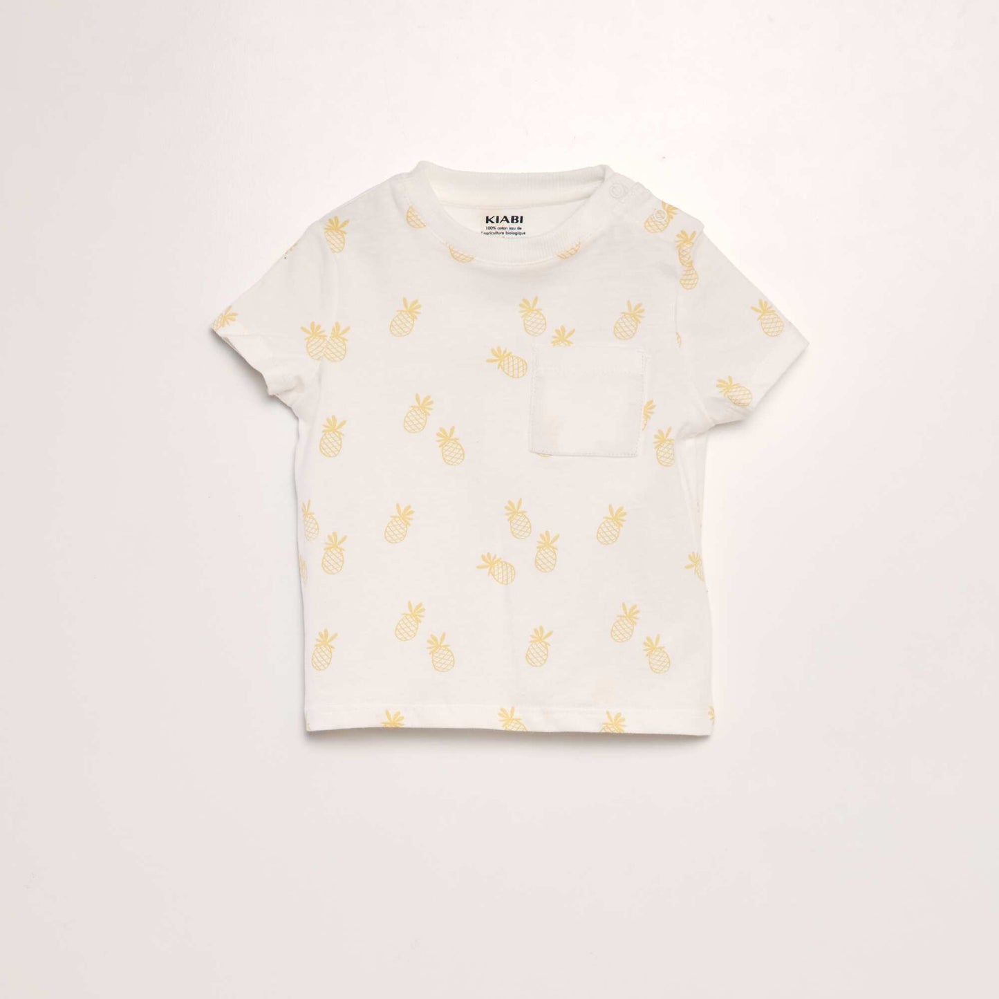 Printed T-shirt with pocket WHITE