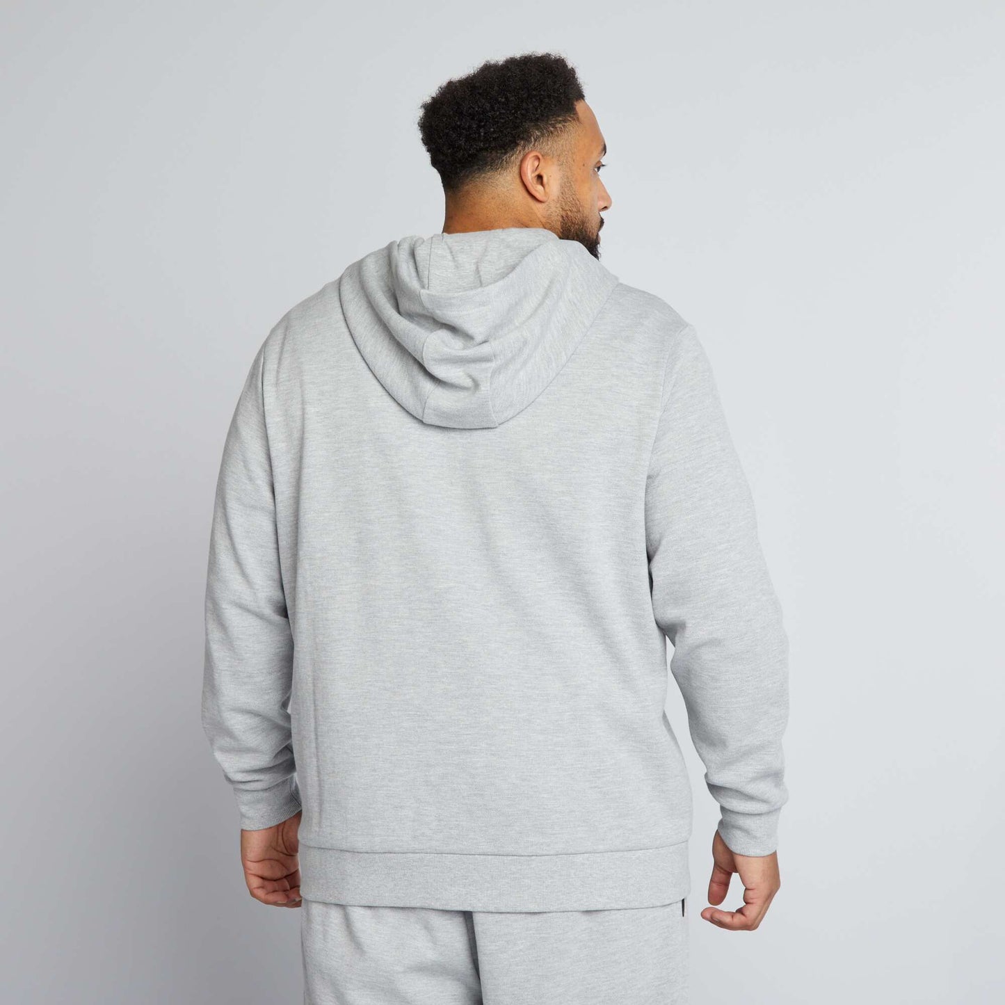 Hooded cotton piqué jacket GREY