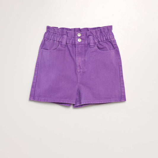 Colourful denim shorts PURPLE