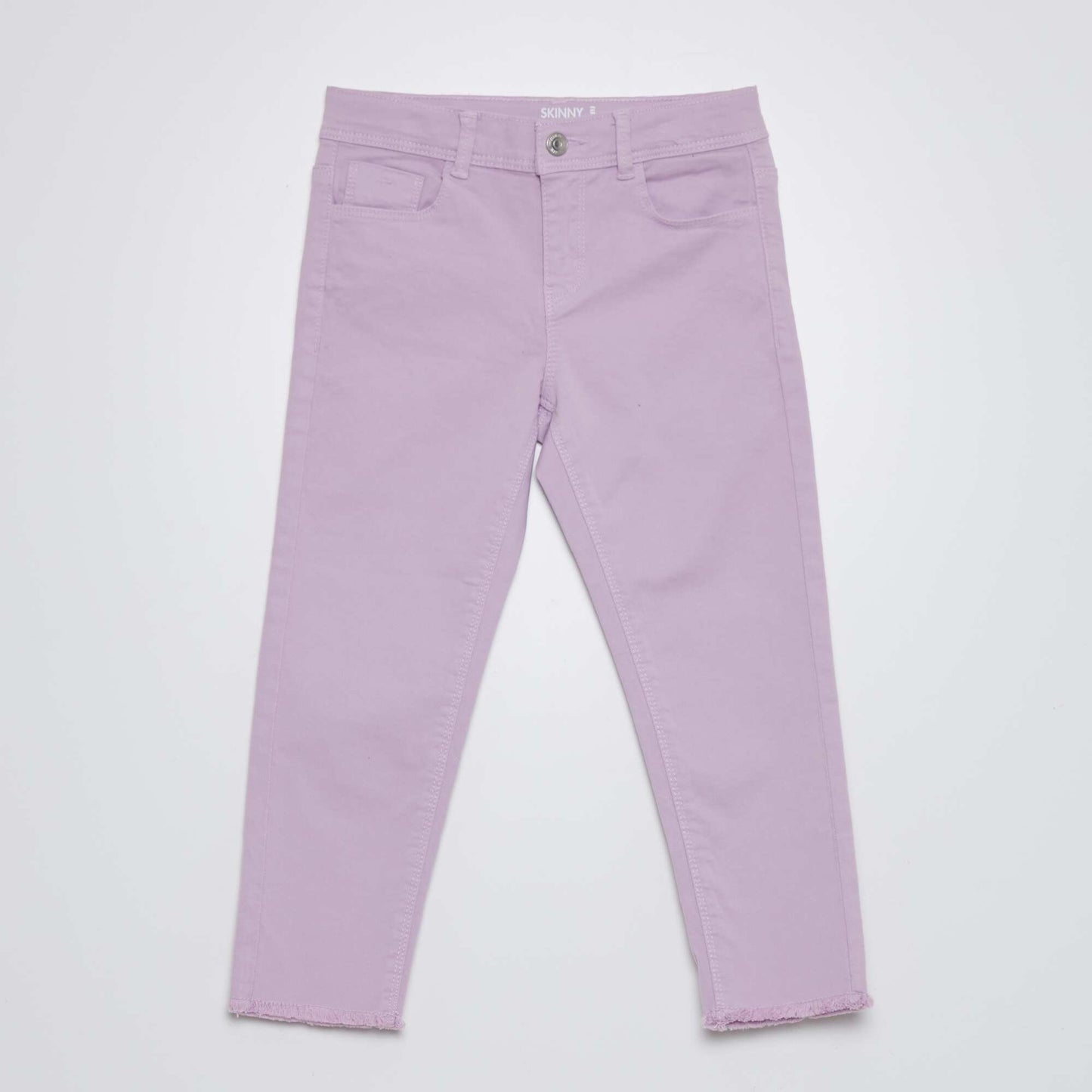 Skinny cropped trousers with high waist PURPLE