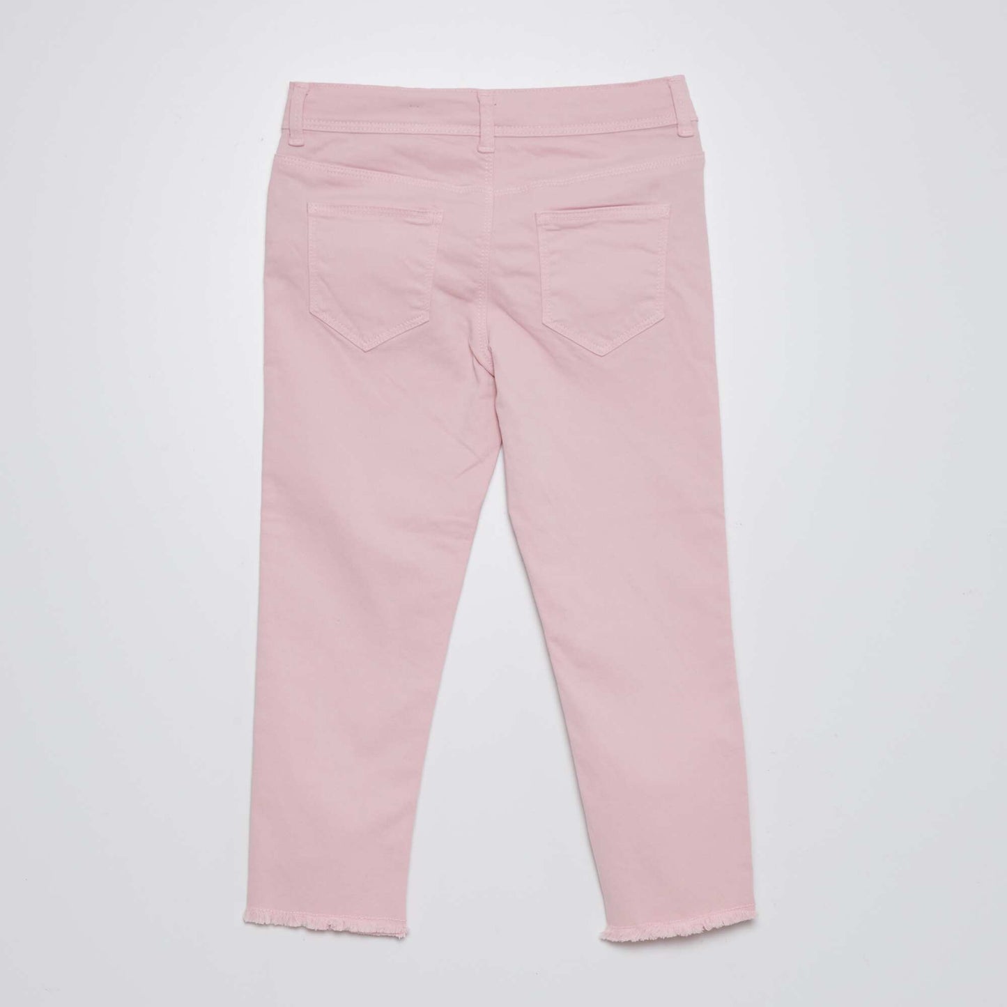 Skinny cropped trousers with high waist PINK