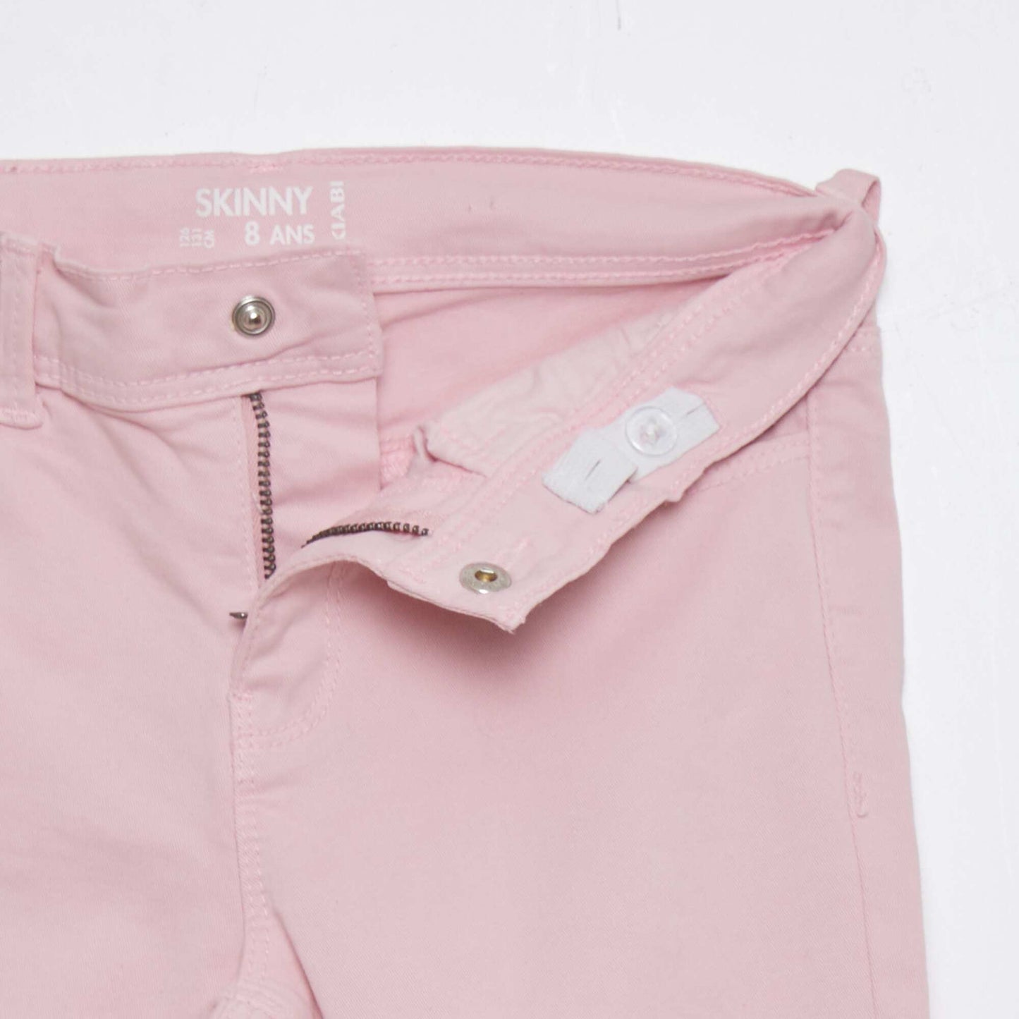 Skinny cropped trousers with high waist PINK