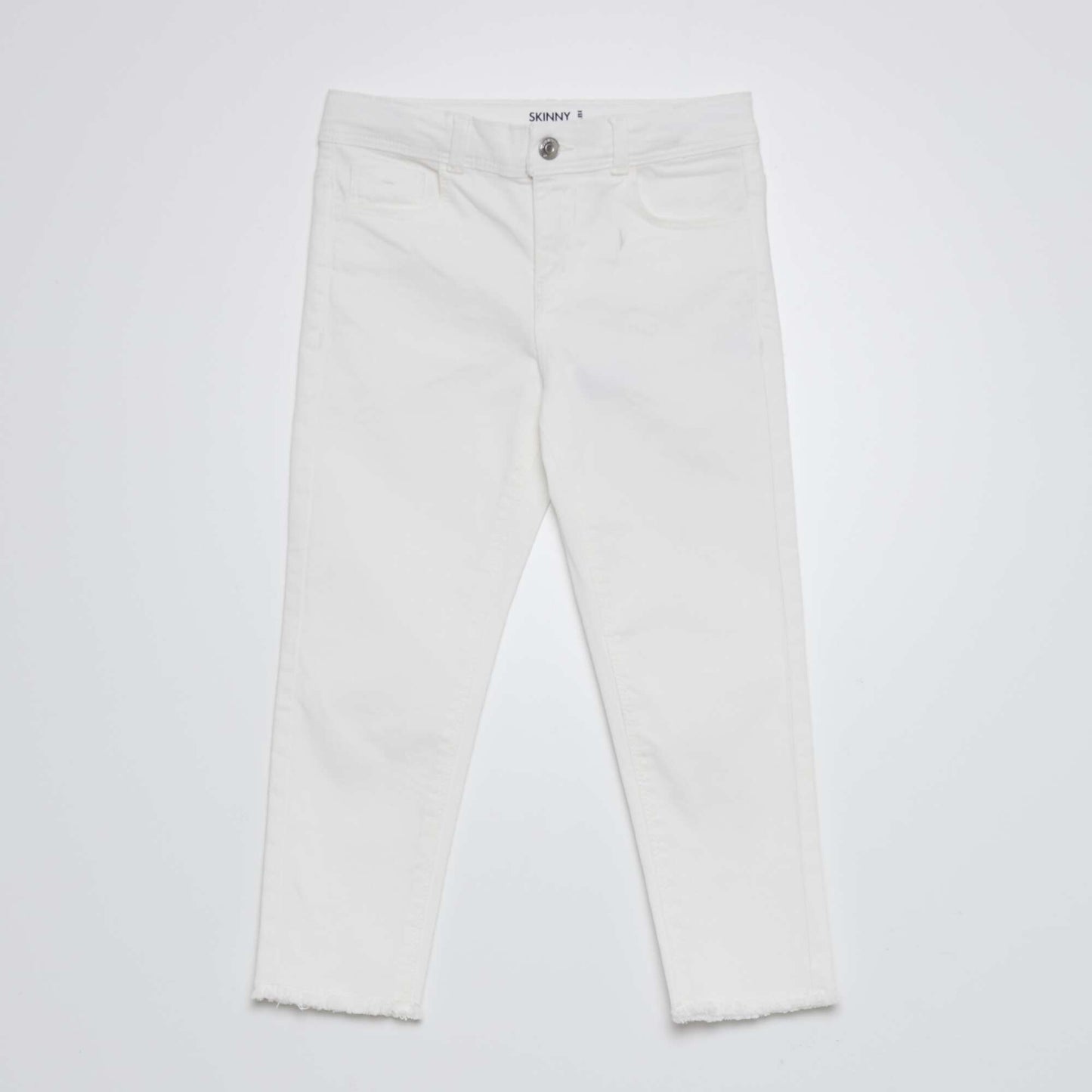 Skinny cropped trousers with high waist WHITE