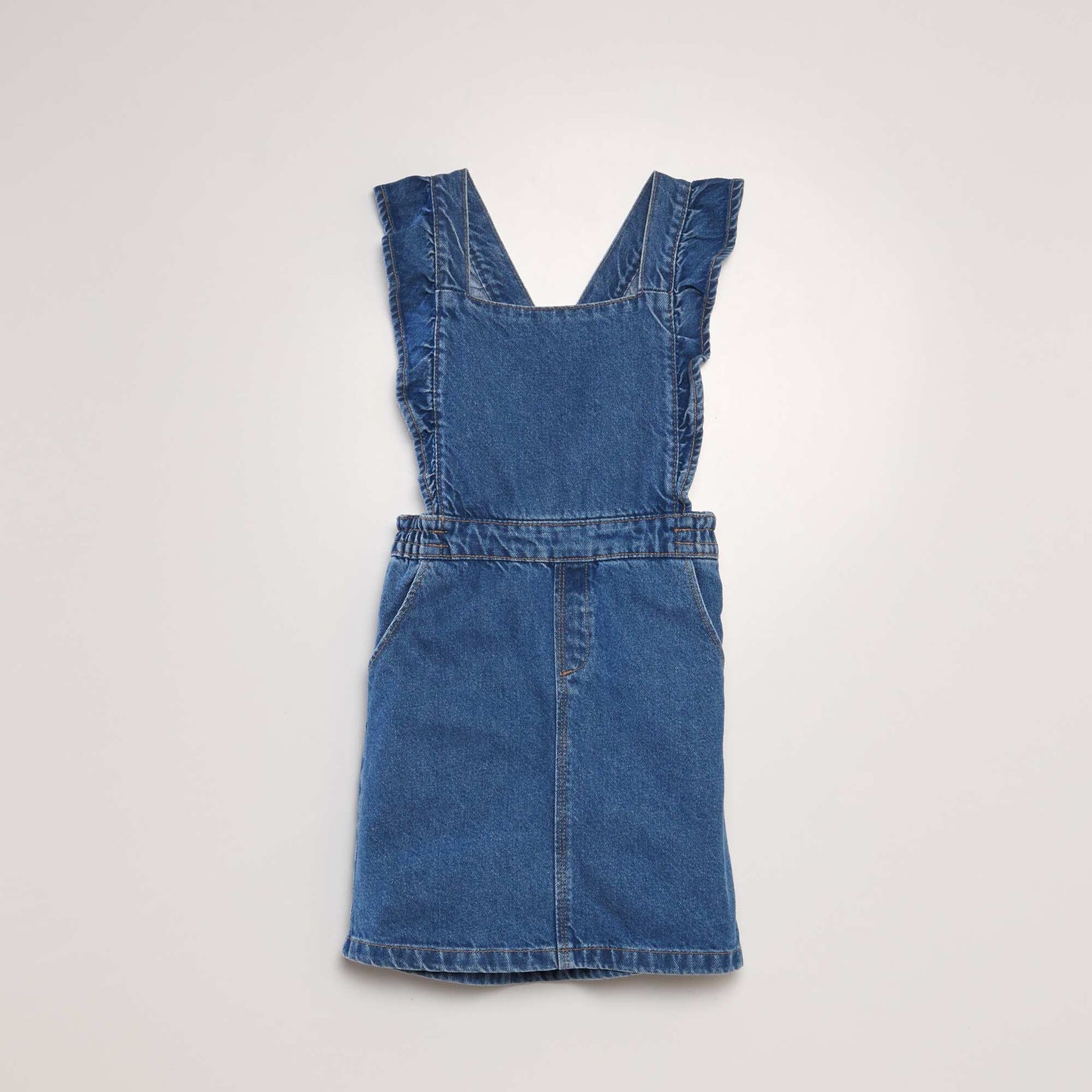 Denim dungaree dress BLUE