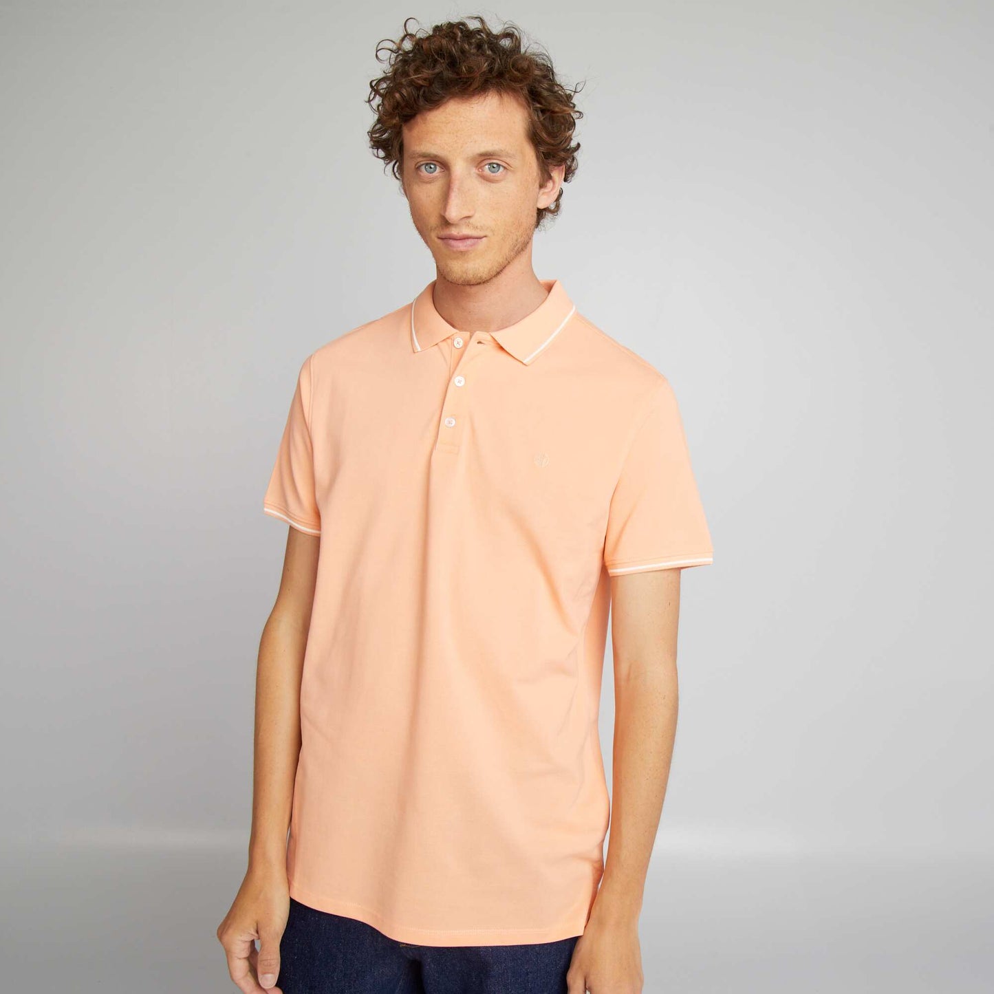 Cotton piqué polo shirt ORANGE