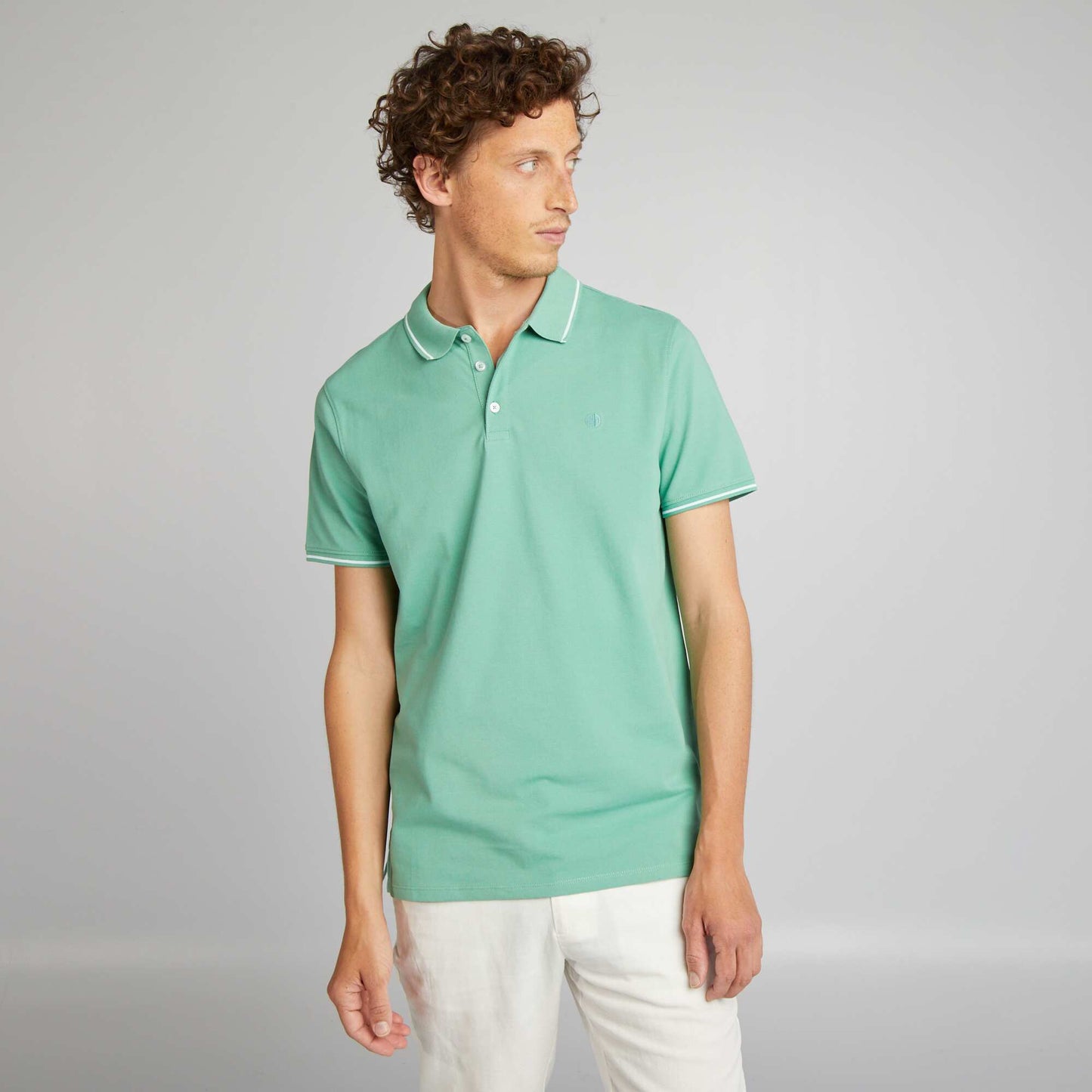 Cotton piqué polo shirt GREEN