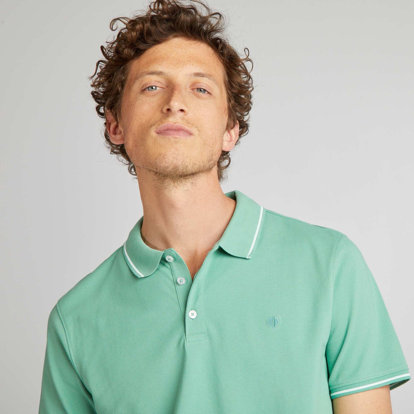 Cotton piqué polo shirt GREEN