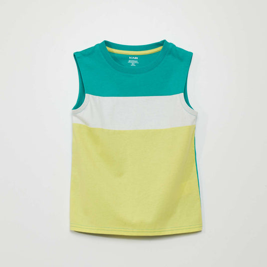 Three-tone vest top YELLOW