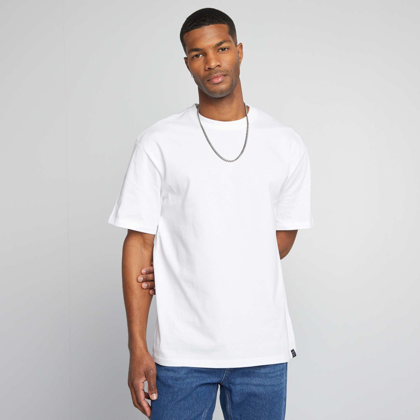 Plain cotton T-shirt white