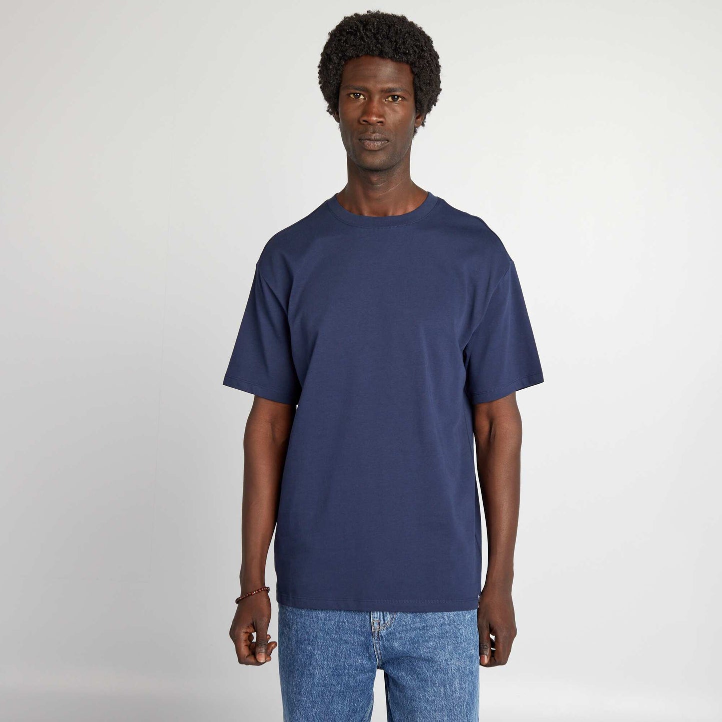 Plain cotton T-shirt blue