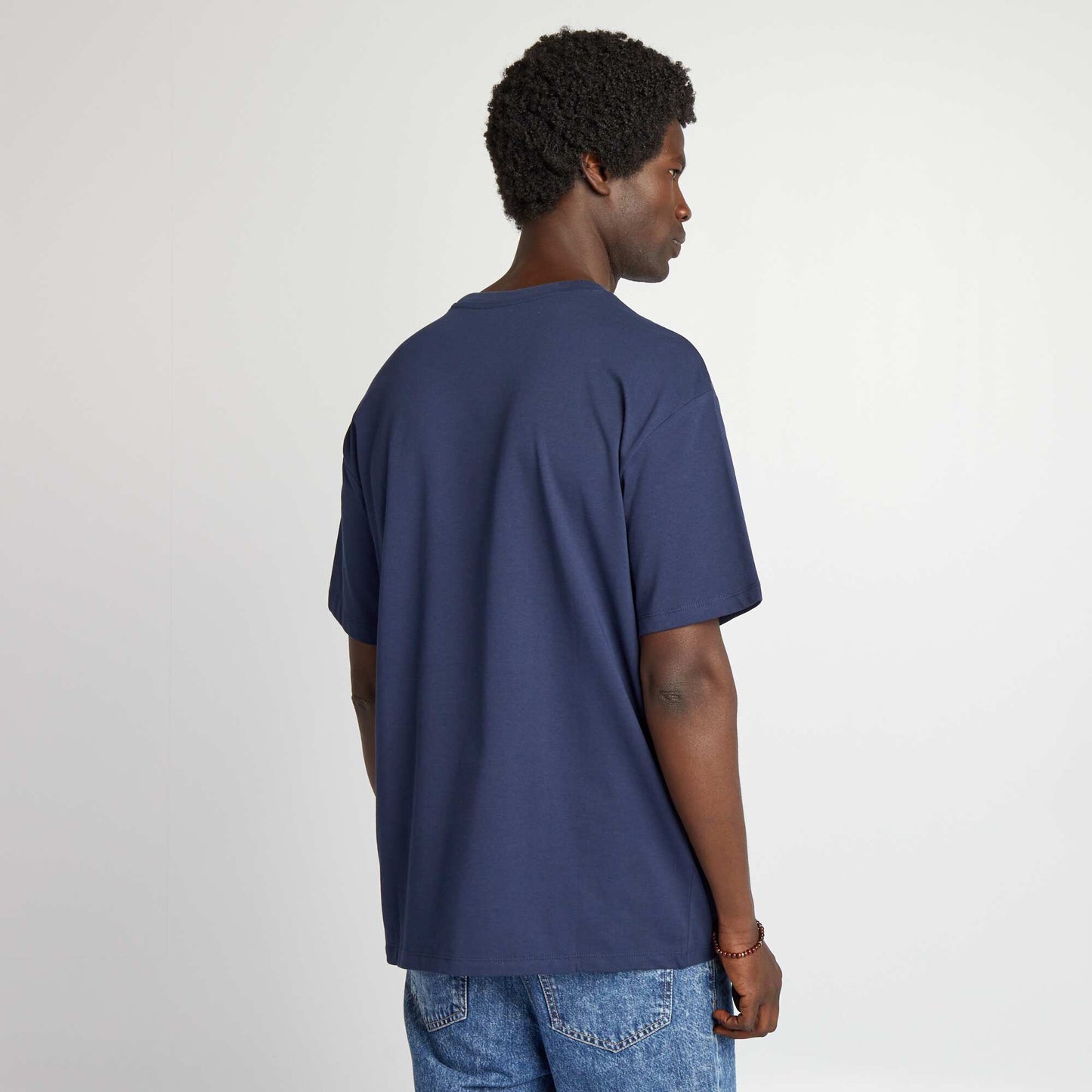 Plain cotton T-shirt blue