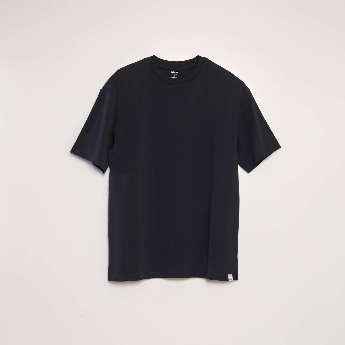 Plain cotton T-shirt black