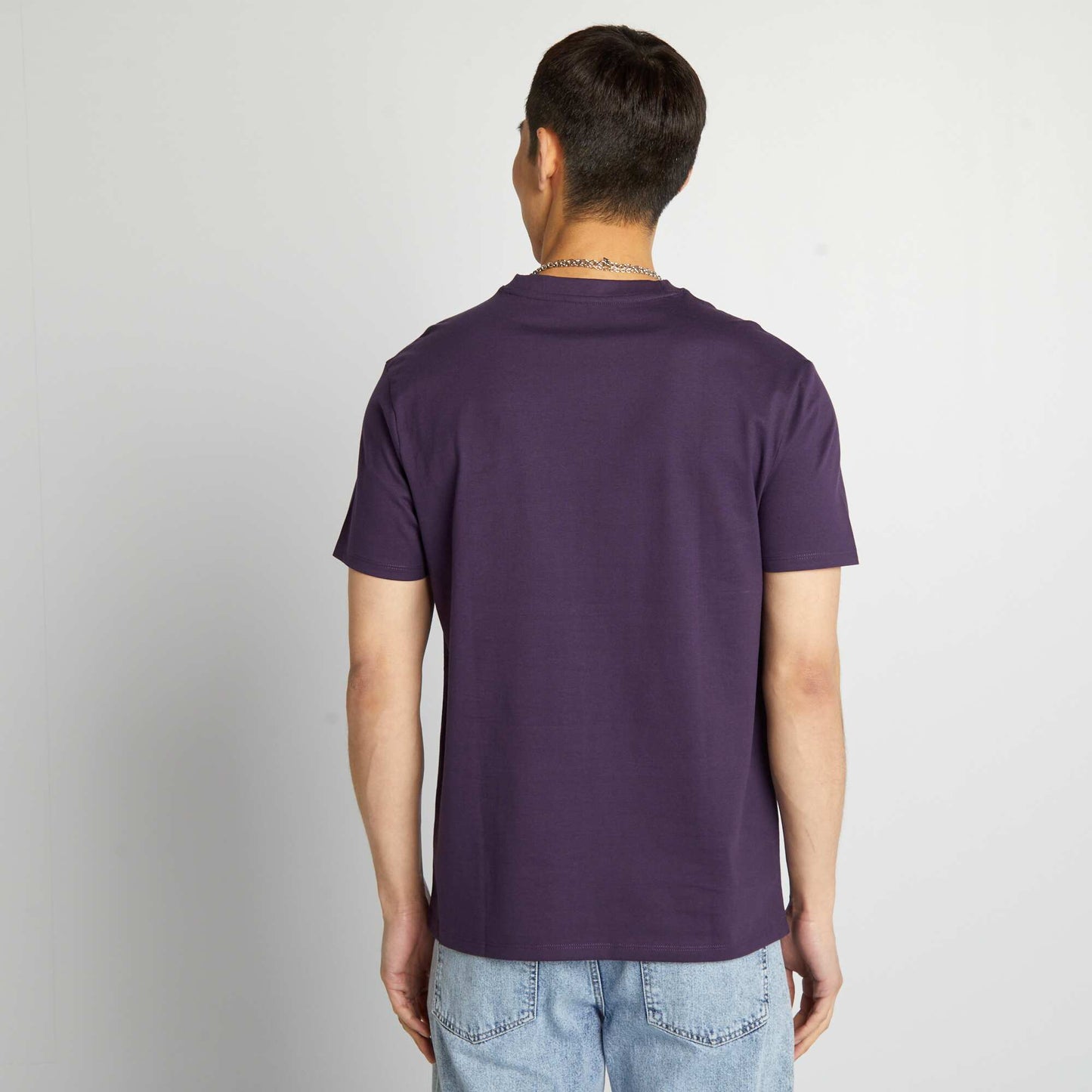 Round-neck cotton T-shirt PURPLE