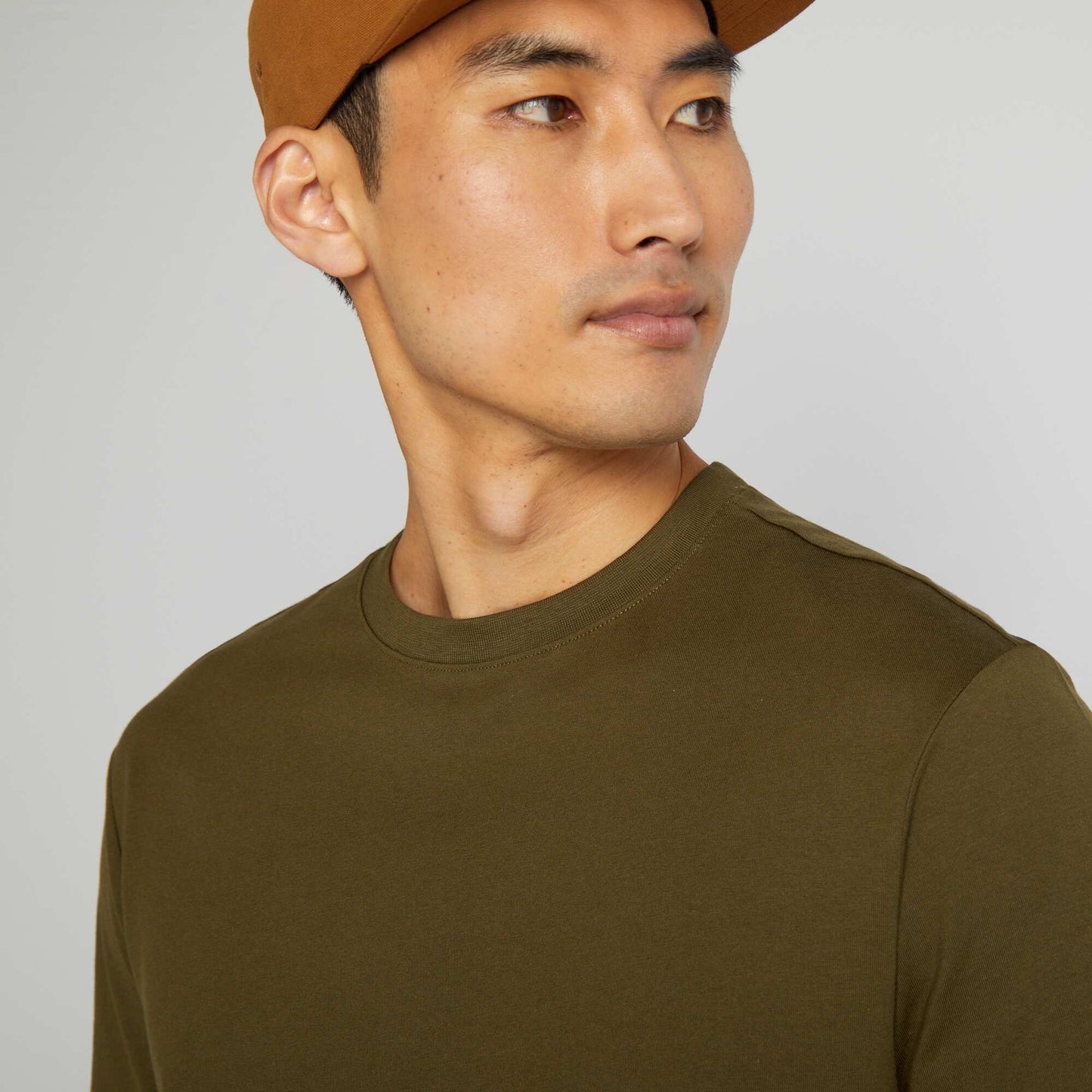 Round-neck cotton T-shirt GREEN