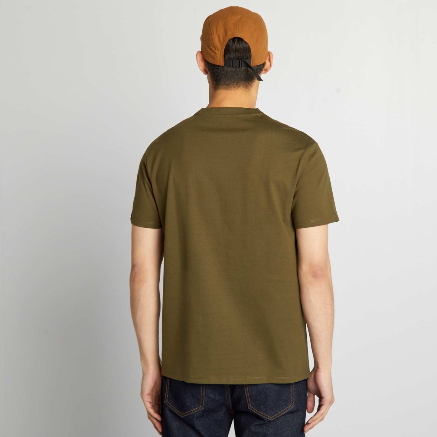 Round-neck cotton T-shirt GREEN