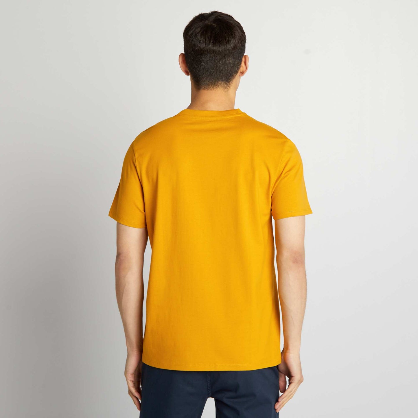 Round-neck cotton T-shirt YELLOW