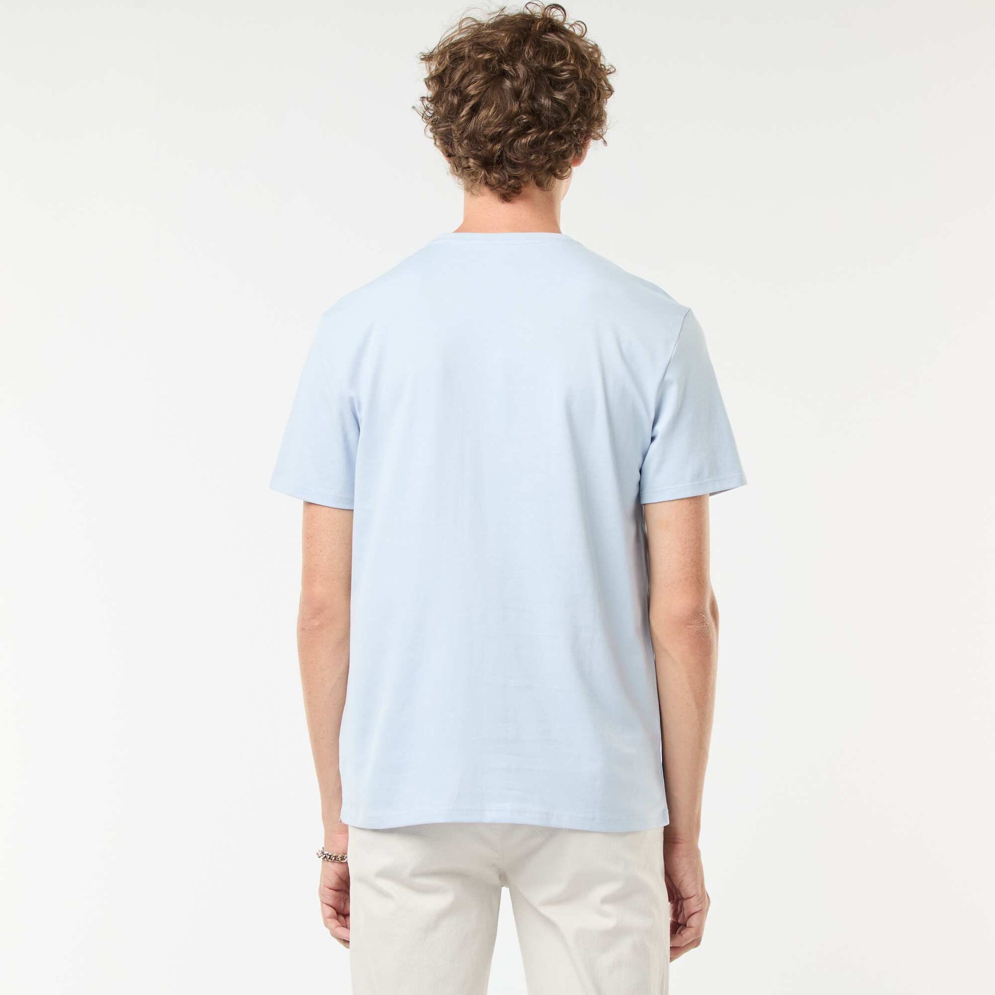 Round-neck cotton T-shirt BLUE