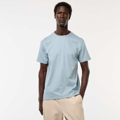Round-neck cotton T-shirt BLUE