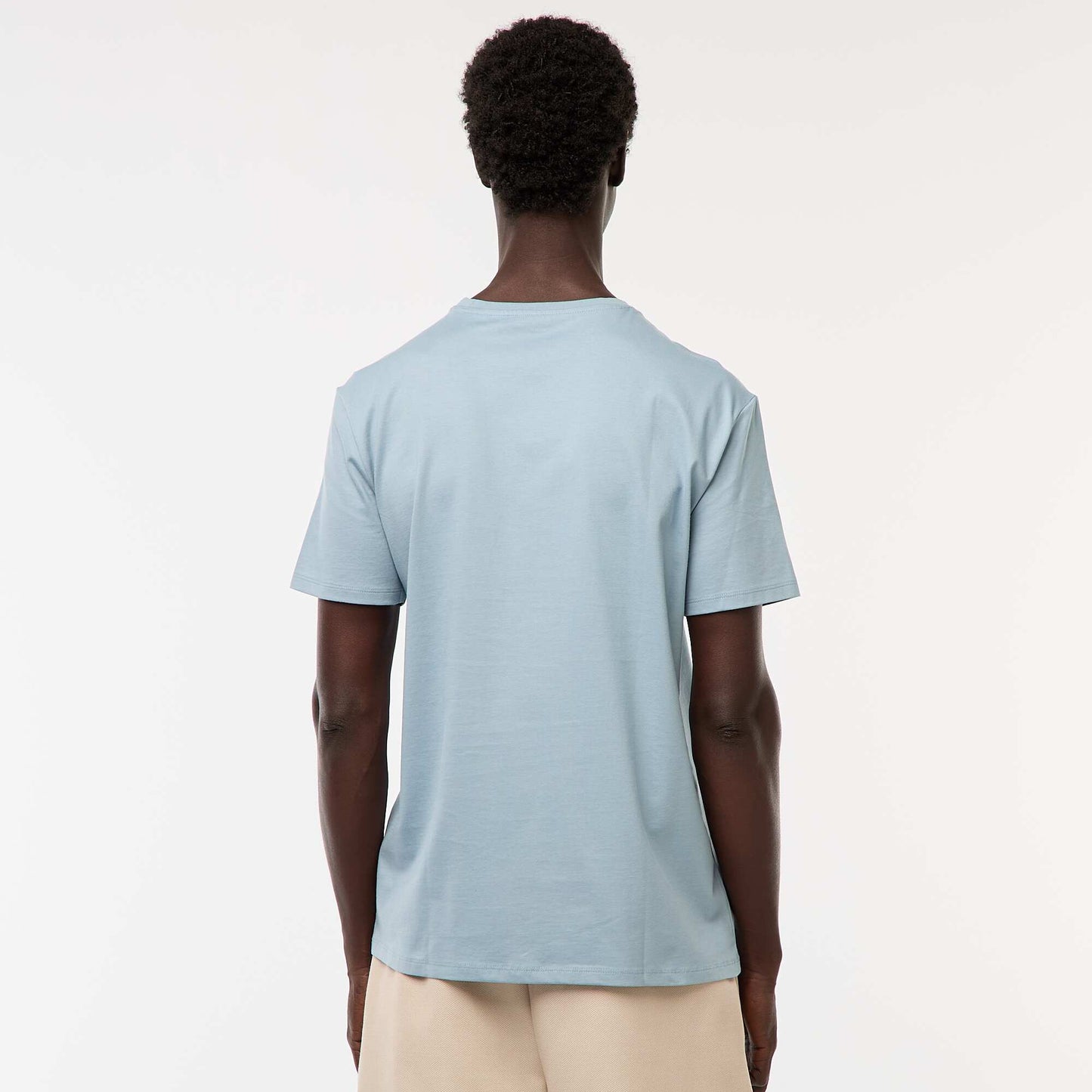 Round-neck cotton T-shirt BLUE