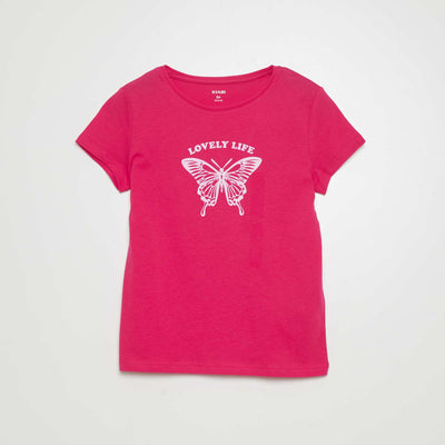 Short-sleeved printed T-shirt PINK
