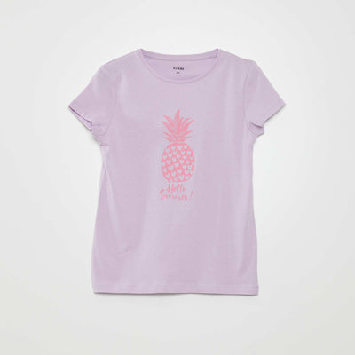 Short-sleeved printed T-shirt PURPLE