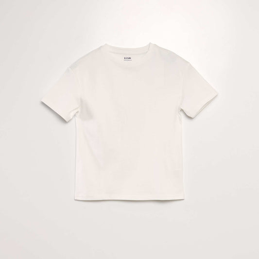 Plain thick jersey knit T-shirt - Tough CottonT WHITE