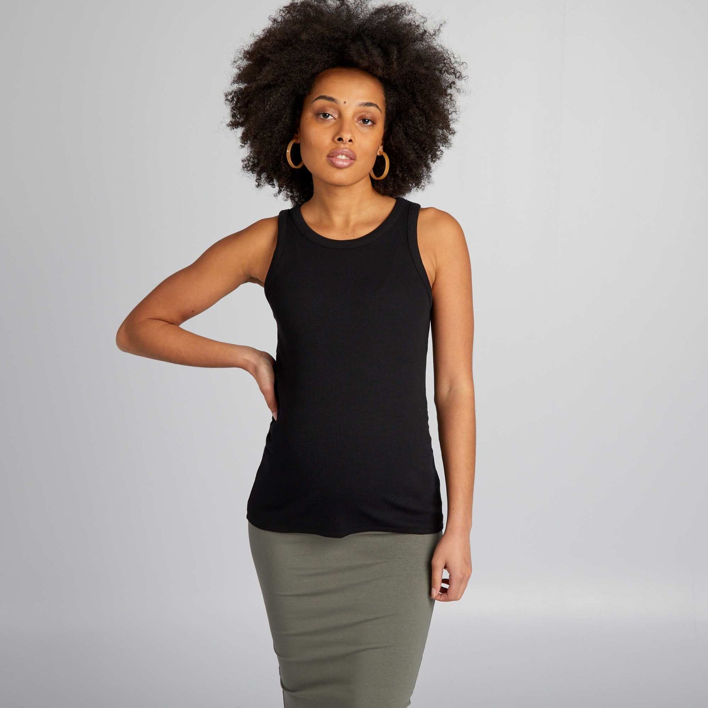 Maternity vest top black