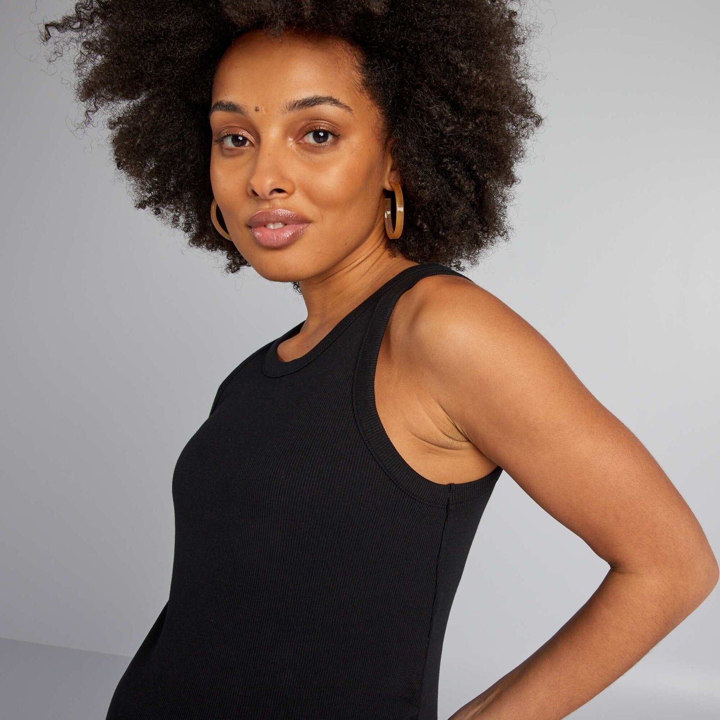 Maternity vest top black