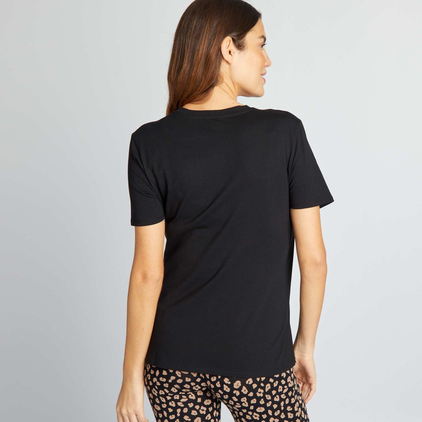 Nursing T-shirt with wrapover opening black