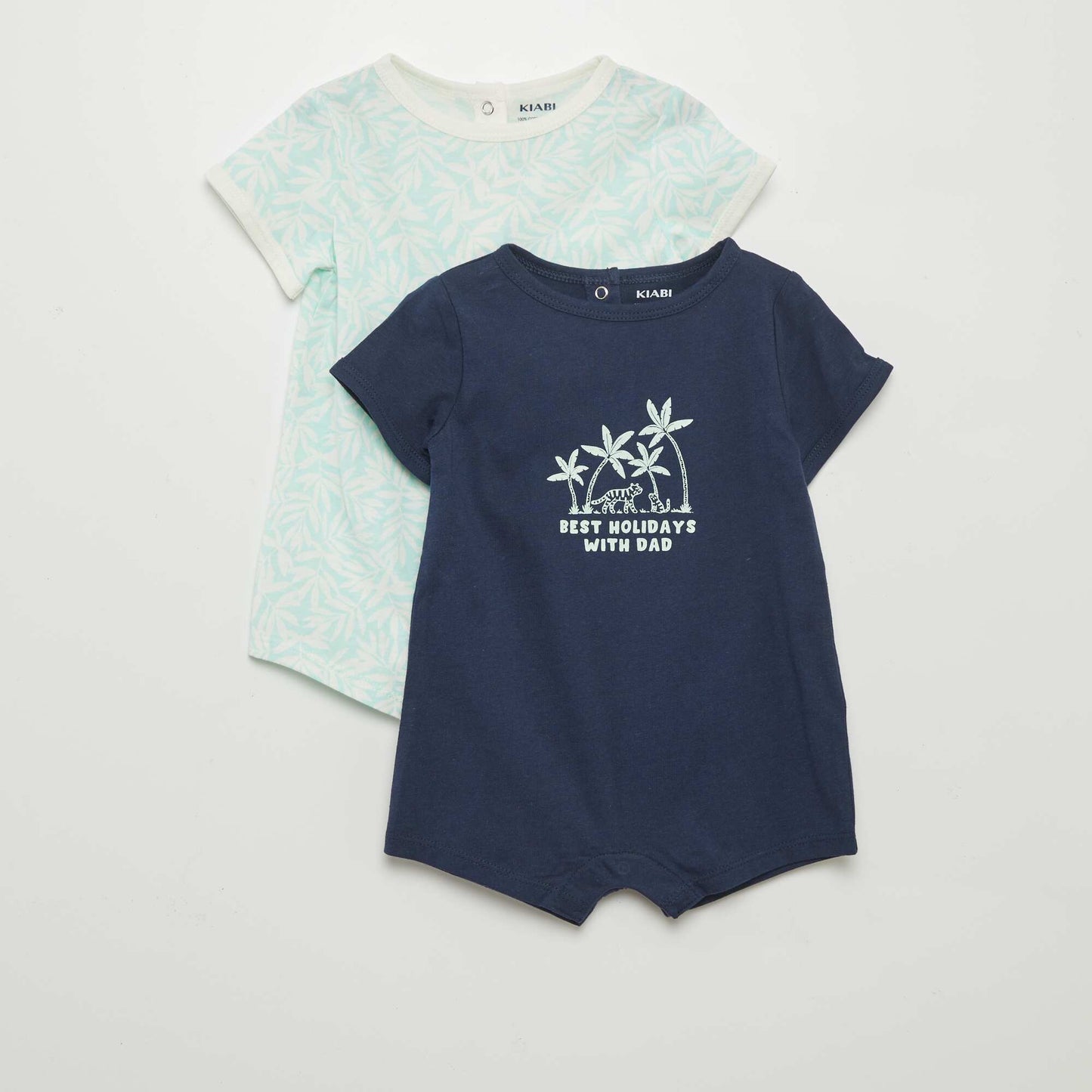 Pack of 2 short rompers BLUE