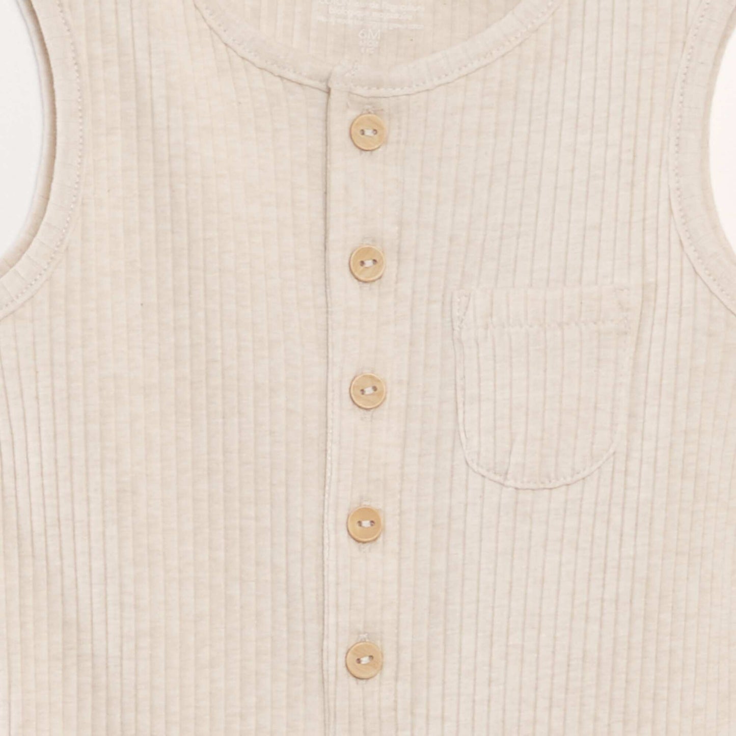 Ribbed romper suit BEIGE