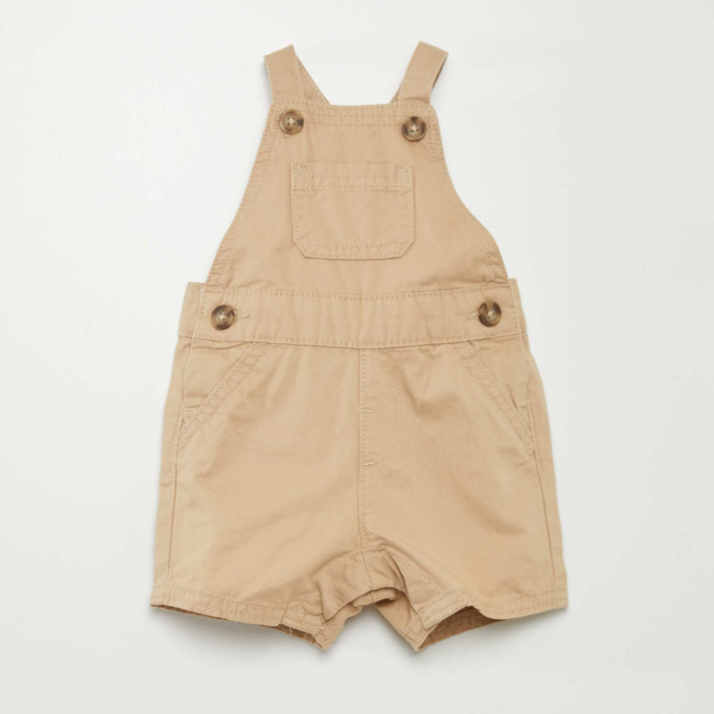 Sweatshirt fabric dungarees BEIGE