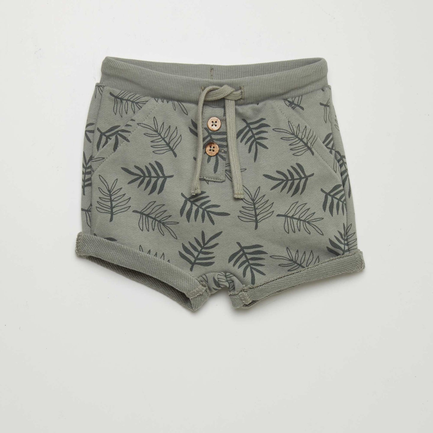 Printed sweatshirt fabric shorts KHAKI